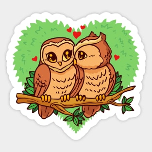 Cute Owl Couple Sticker